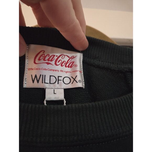 WILDFOX Cant Beat The Feeling Coca Cola Sommers Sweatshirt Size L Green Holiday - Picture 4 of 12